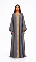 grey peace abaya